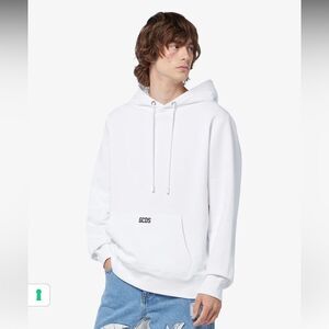 GCDS Organic Cotton White Hoodie